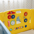 Load image into Gallery viewer, Sky Blue & Yellow Playpen – Play Yard for Babies & Toddlers