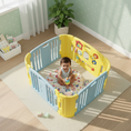 Load image into Gallery viewer, Sky Blue & Yellow Playpen – Play Yard for Babies & Toddlers