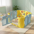 Load image into Gallery viewer, Sky Blue & Yellow Playpen – Play Yard for Babies & Toddlers
