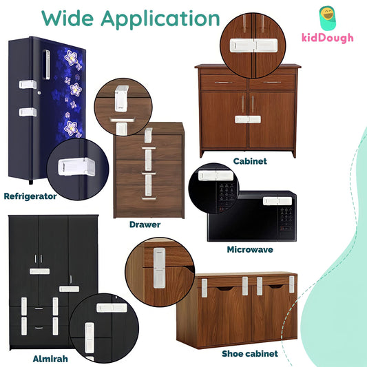 Angle Child Safety Lock (Pack of 4,White)