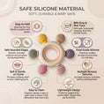 Load image into Gallery viewer, Silicone & Wooden Baby Teether for 3+ Months Baby
