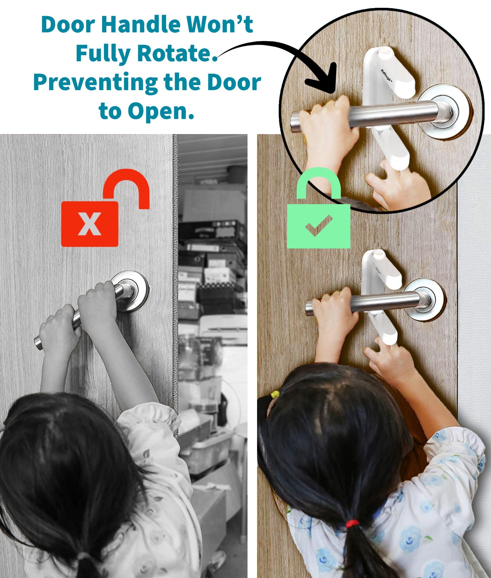 Baby Proofing Door Handle Safety Locks- Pack Of 2