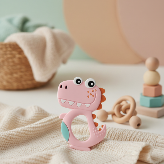 Dino Silicone Teether for Babies (3+ Months)
