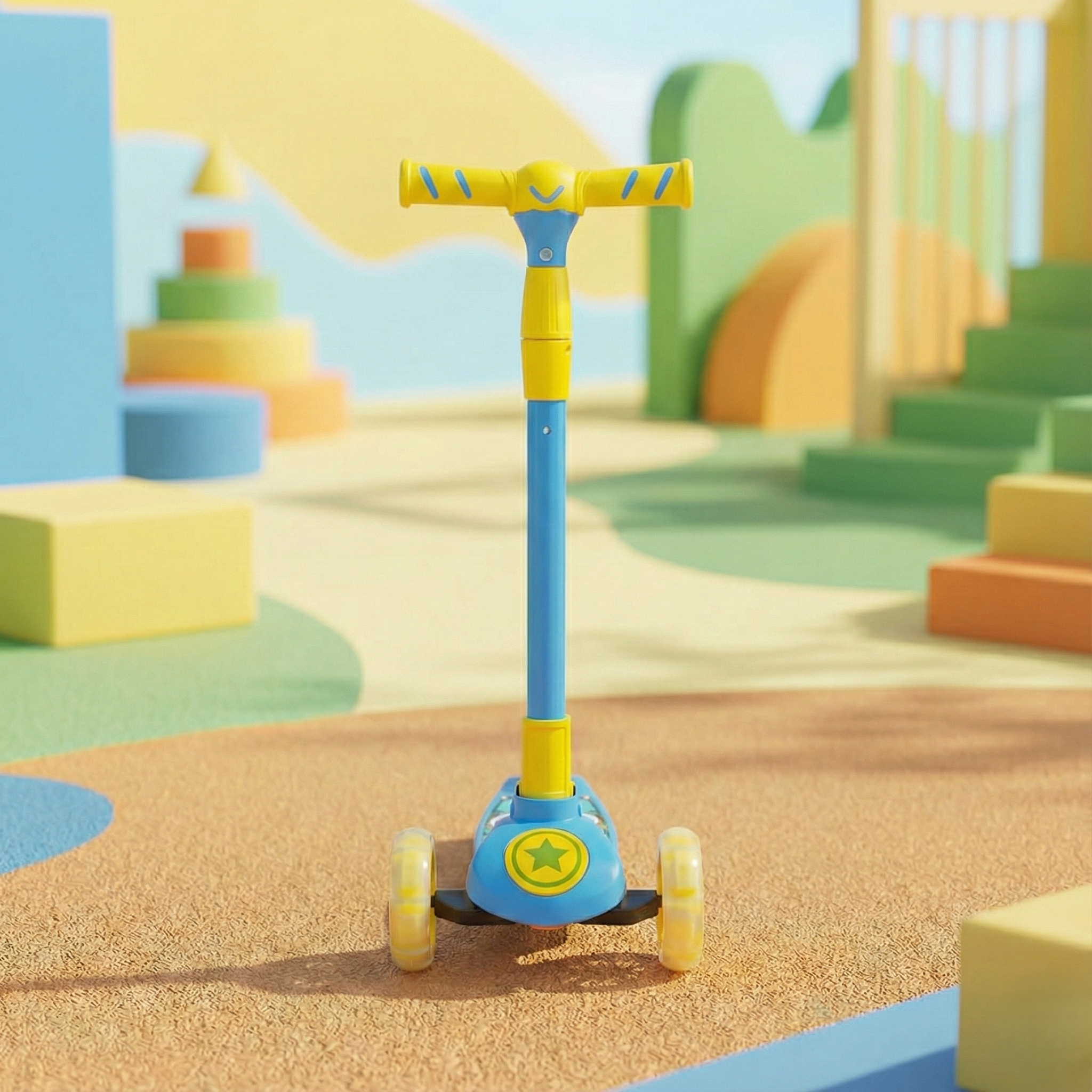 Foldable Kick Scooter for Kids of 3+ Years with Built in LED Light Wheel