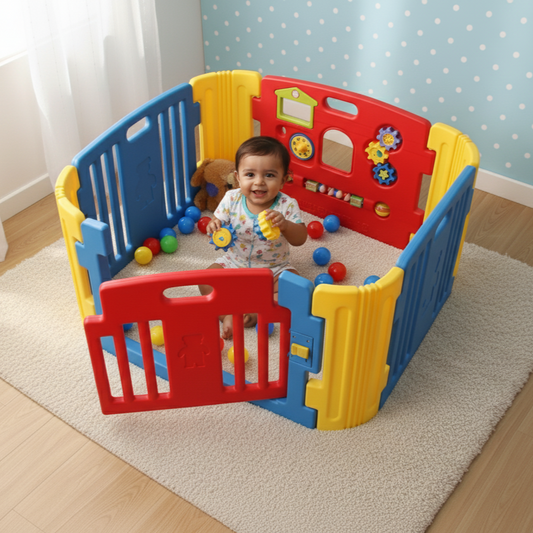 Baby Playpen – Play Yard – Blue and Red