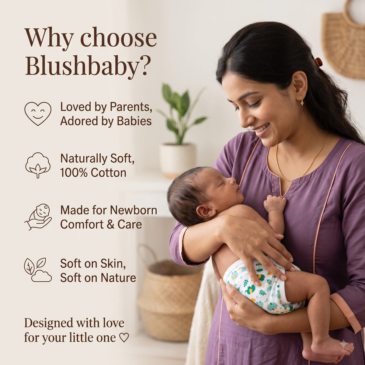 Reusable Cotton Nappy for Babies – Pack of 6