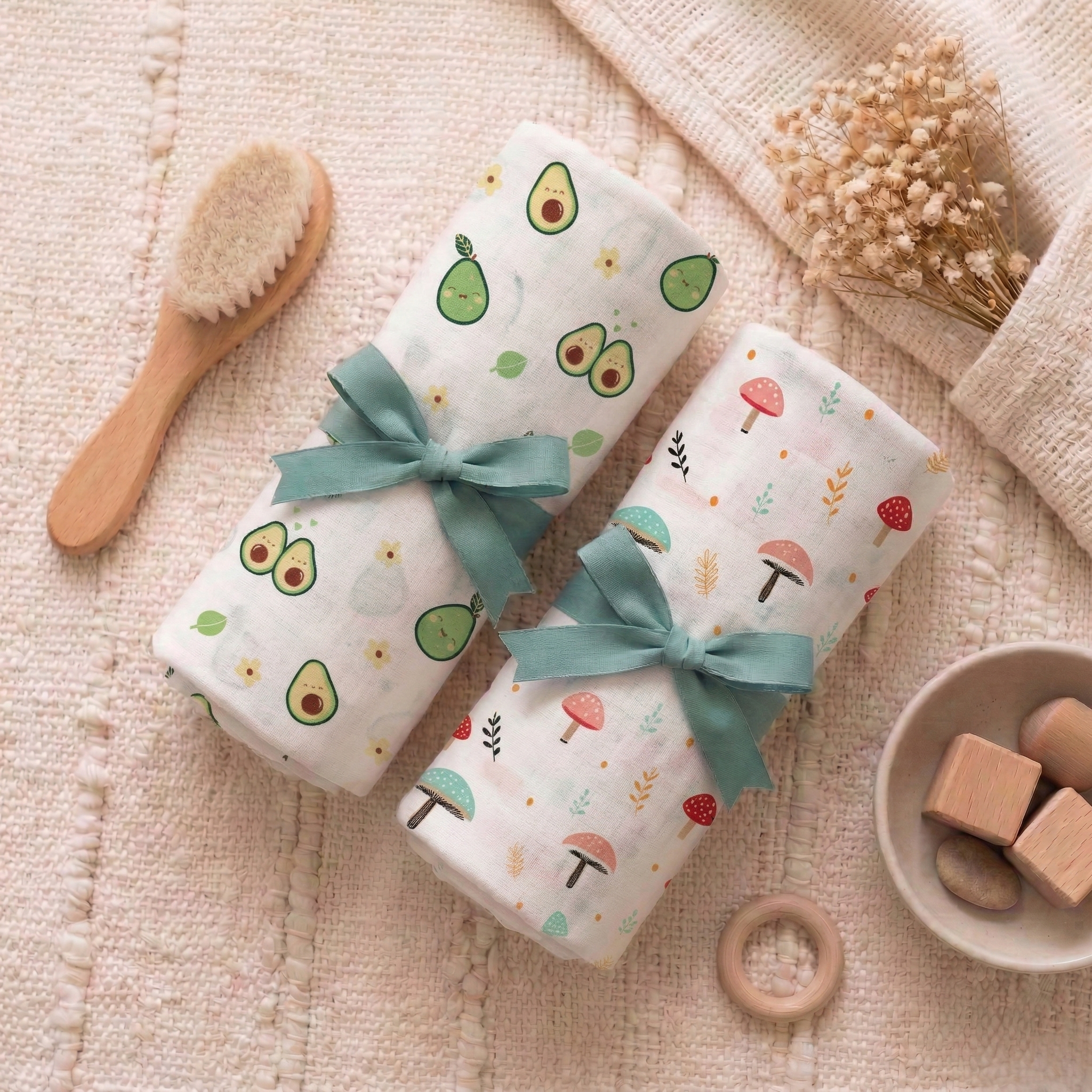 100% Muslin Swaddle Blankets – Pack of 2