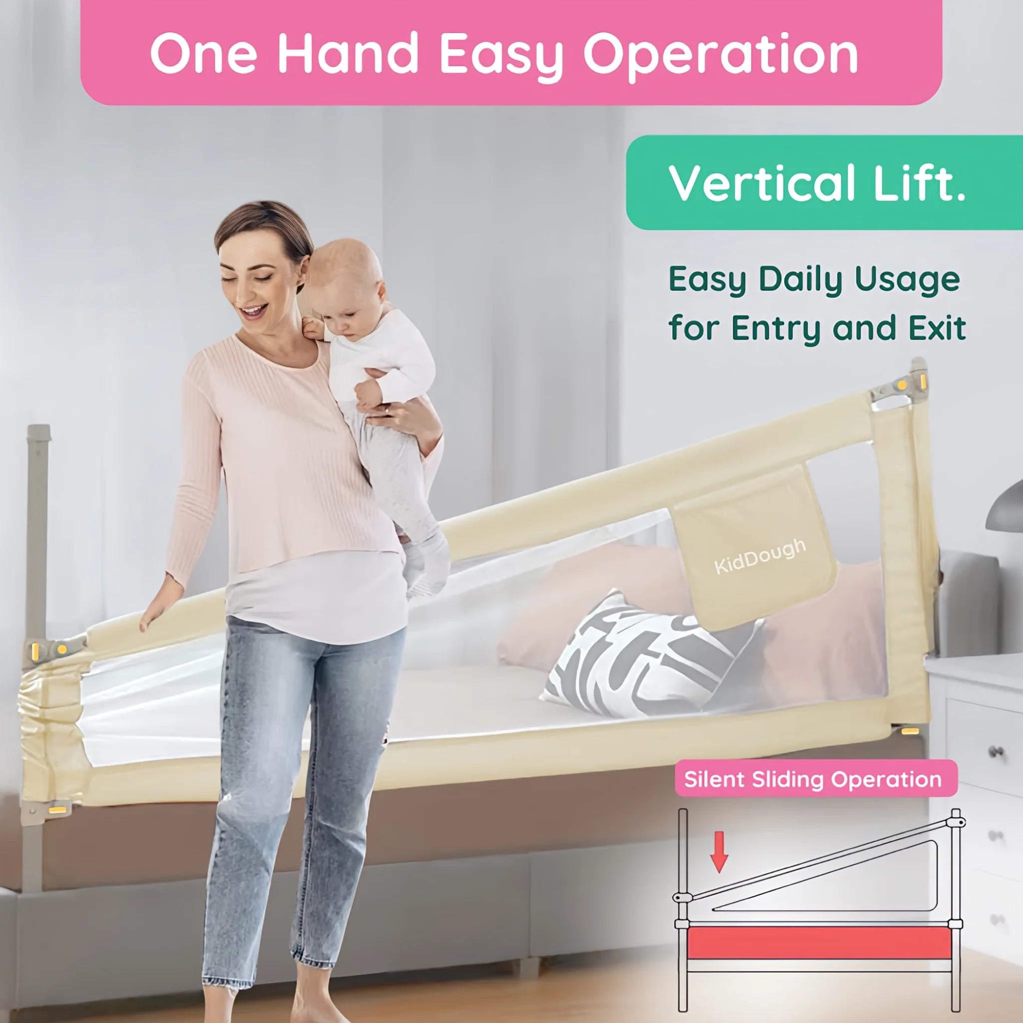 Bed Railing for Baby Safety  (Two Sides)