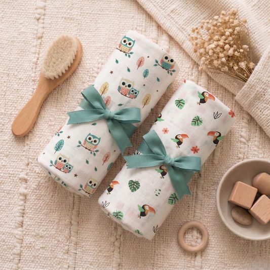100% Muslin Swaddle Blankets – Pack of 2