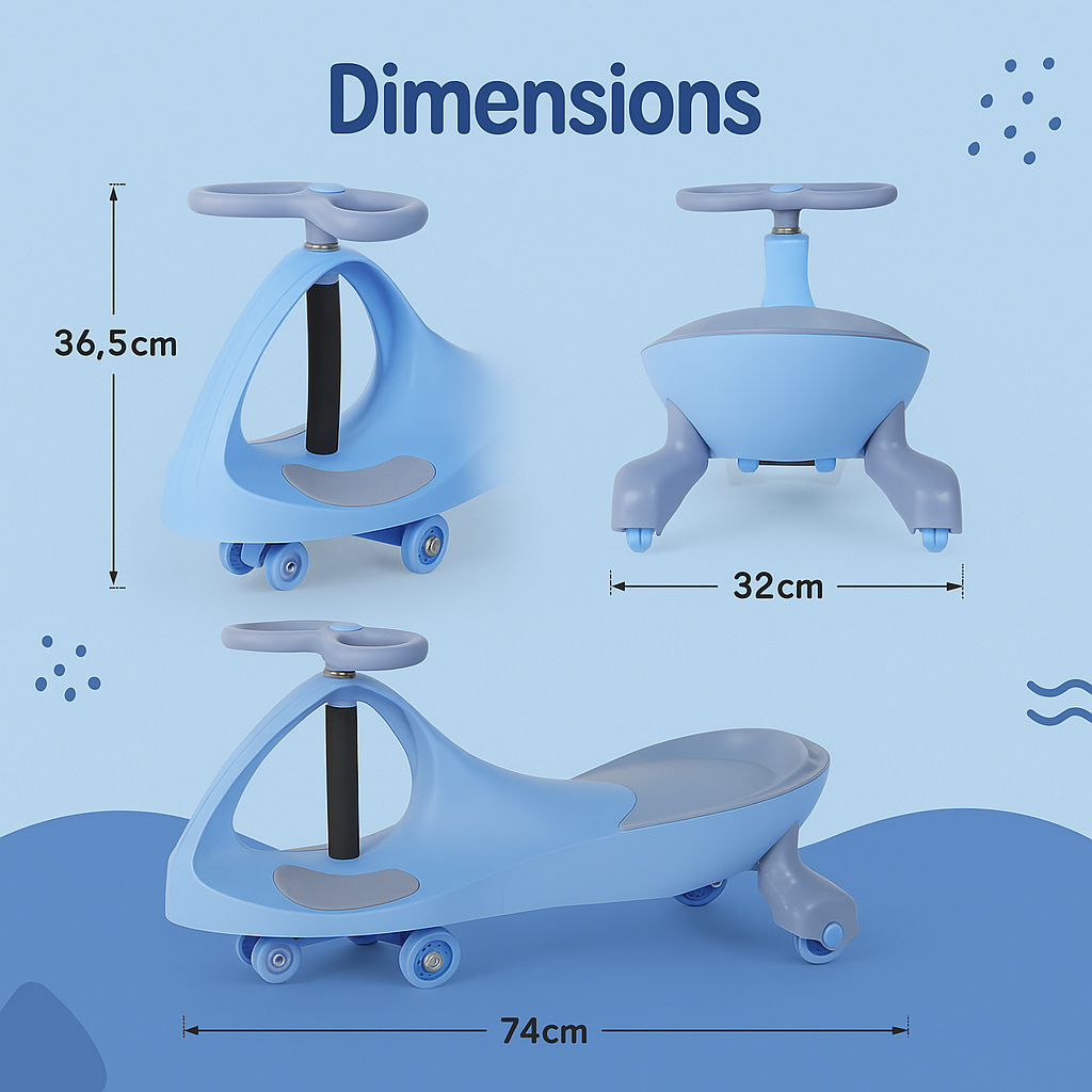 Buzzy Ride-On Swing Car | Premium Toddler Ride-On Toy for 1-3 Year Old