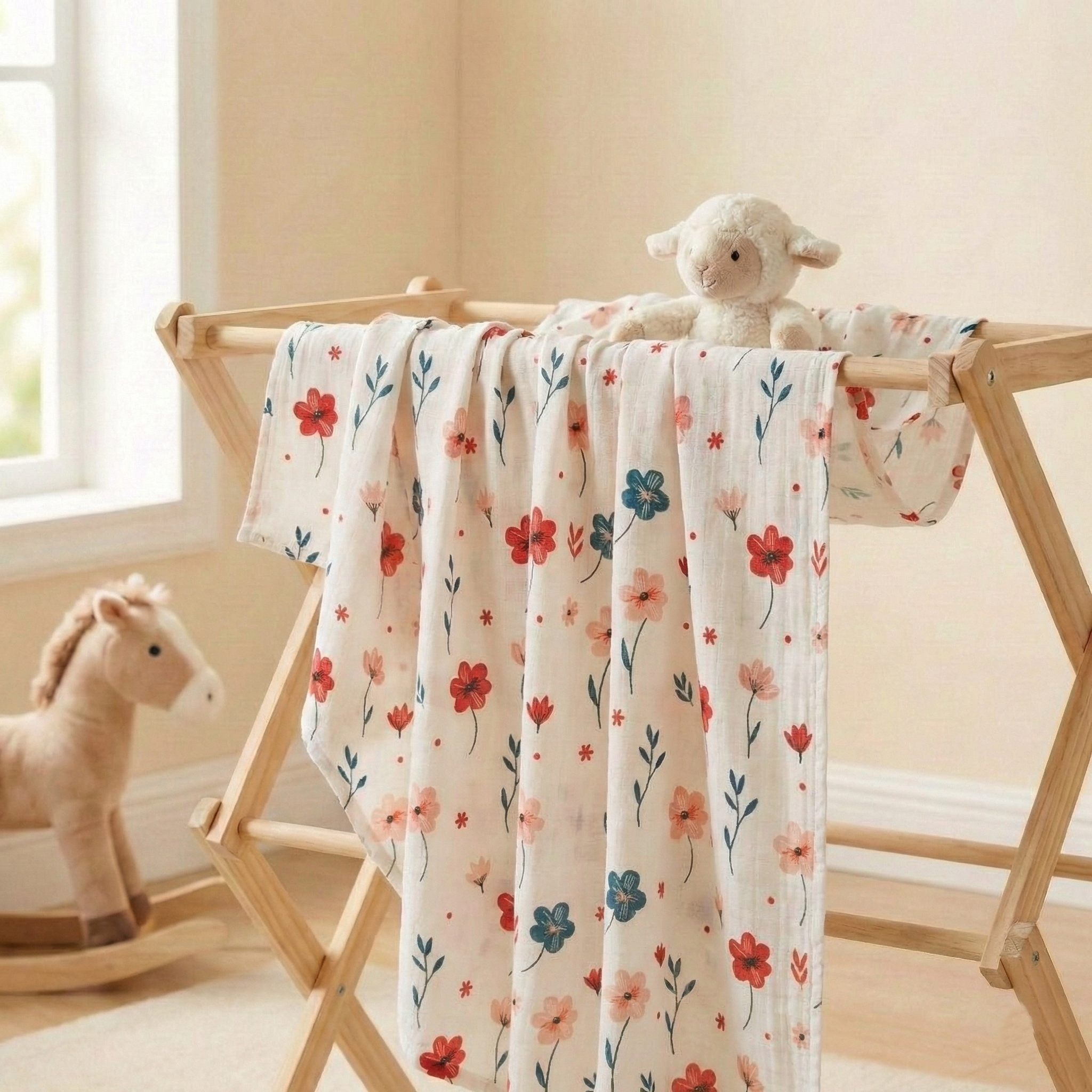 100% Muslin Swaddle Blankets – Pack of 2