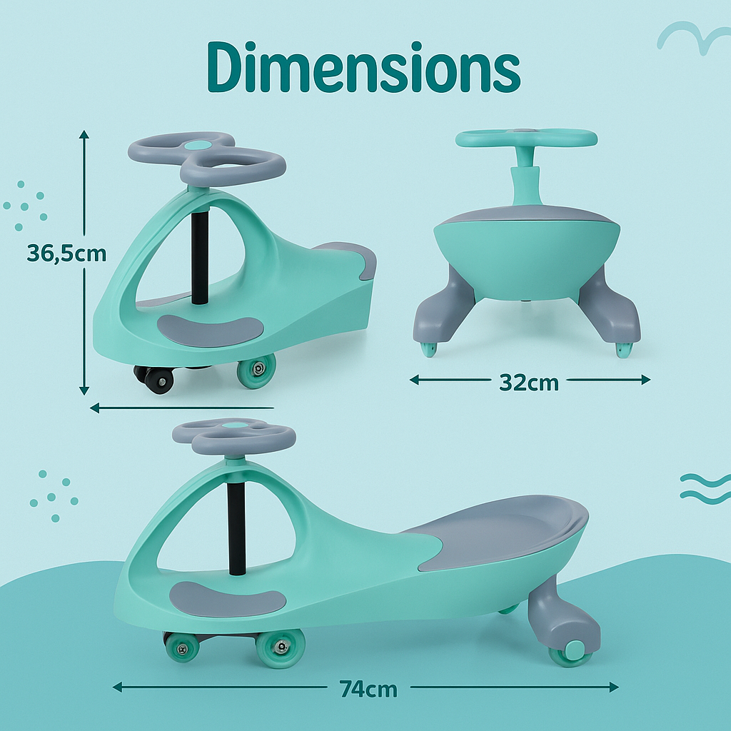 Buzzy Ride-On Swing Car | Premium Toddler Ride-On Toy for 1-3 Year Old
