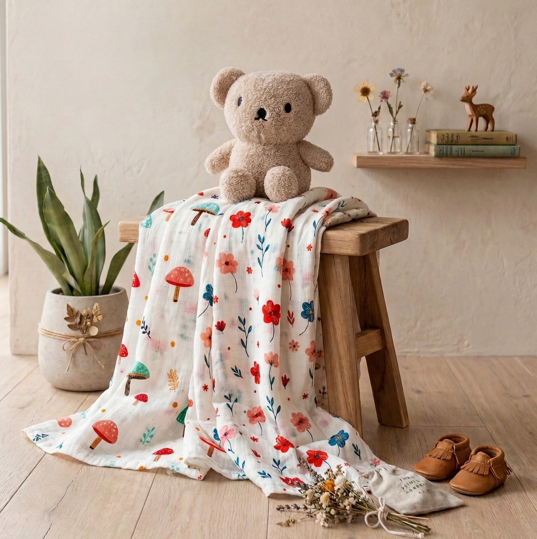 100% Muslin Swaddle Blankets – Pack of 2
