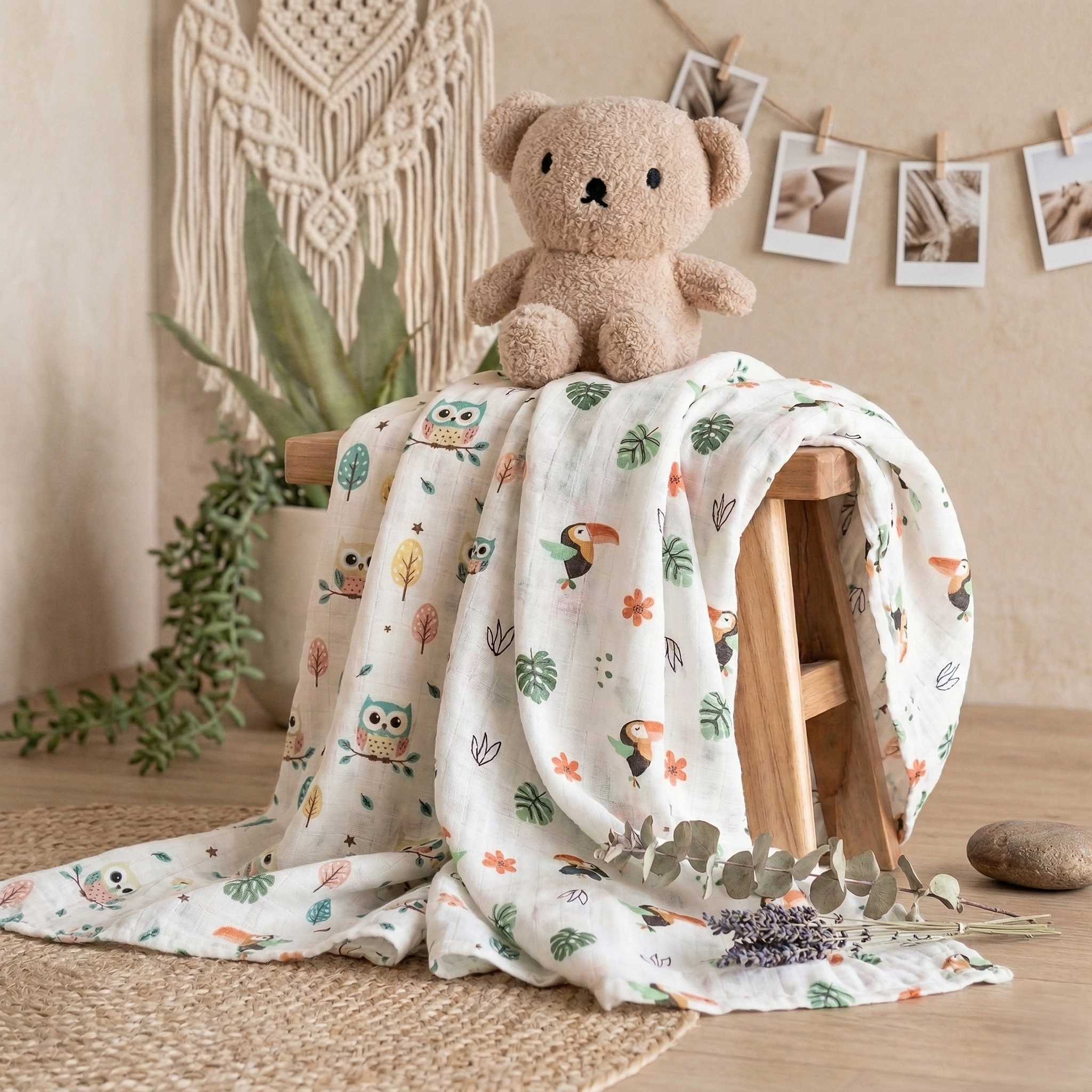 100% Muslin Swaddle Blankets – Pack of 2
