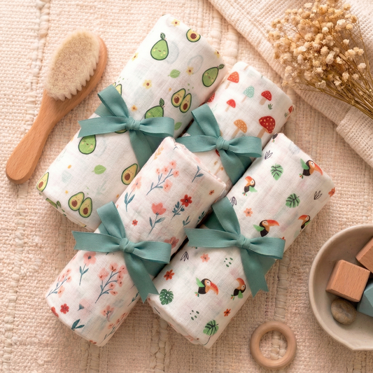 100% Muslin Swaddle Blankets – Pack of 4